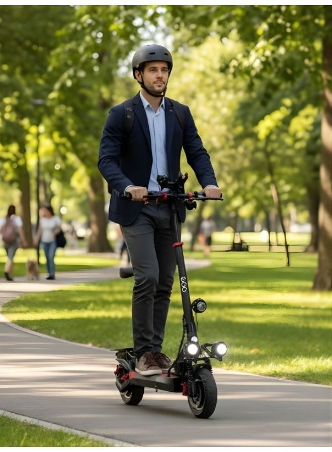 EGG PRO Electric' Scooter for Adults | Electric Scooter with Seat | Foldable Electric Scooter | 48V Voltage | Front and Rear Lights | Shock Absorption Suspension | Weight Capacity 120 KG | 10-Inch Tires - Image 2